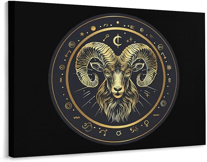 Aries Zodiac Sign Funny Canvas Wall Art Print Artwork Picture Painting for Home Office Decoration 12