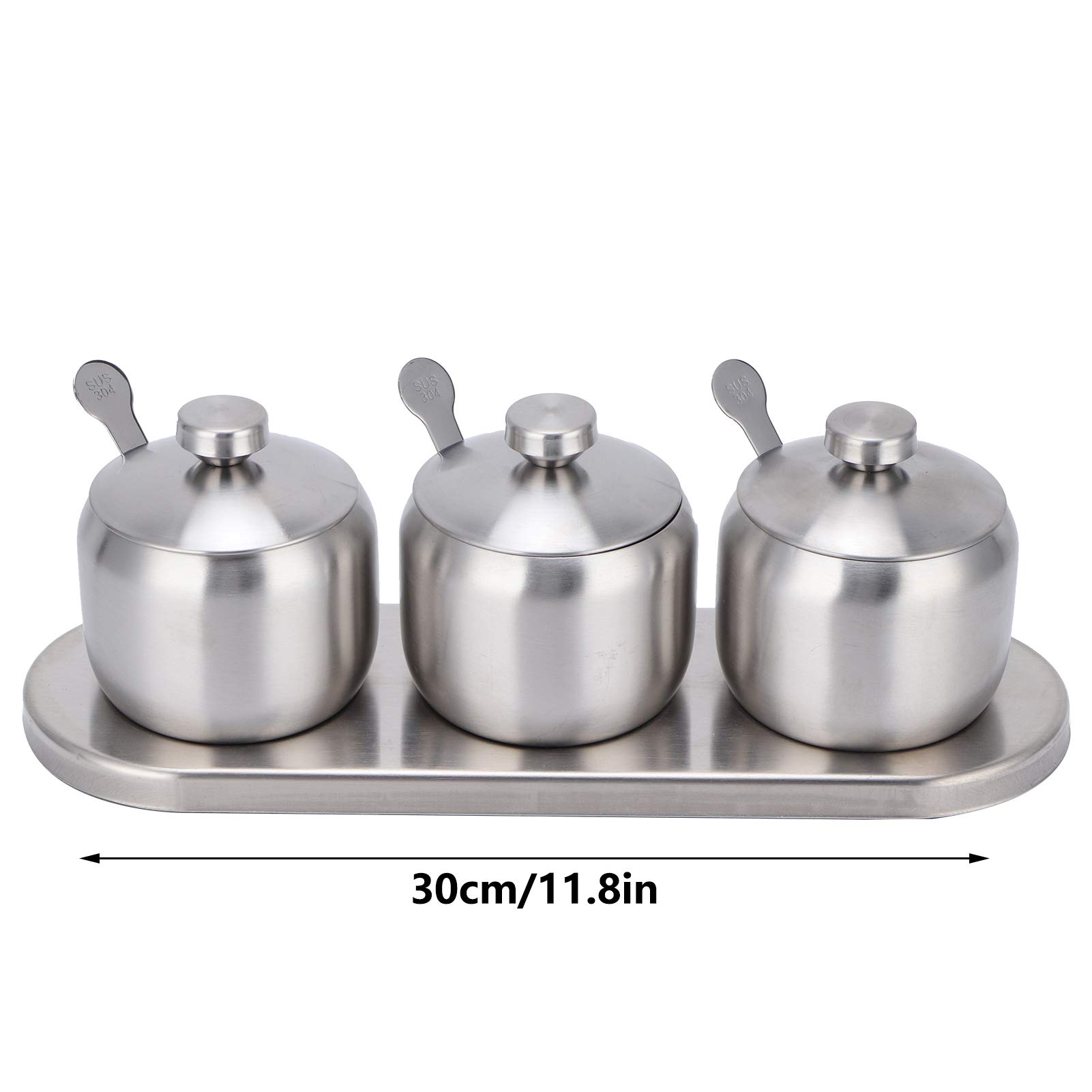 Zerodis Sucrier Sphérique, Gobelet En Acier Inoxydable, Pot À Épices En Métal, Contenant À Assaisonnement Pour Sel, Sucre, Café, Thé, Herbes