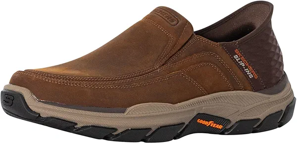 Skechers USA Men's Respected-Elgin 204810 Moc Toe Leather Slip-Ins, 24.0 cm