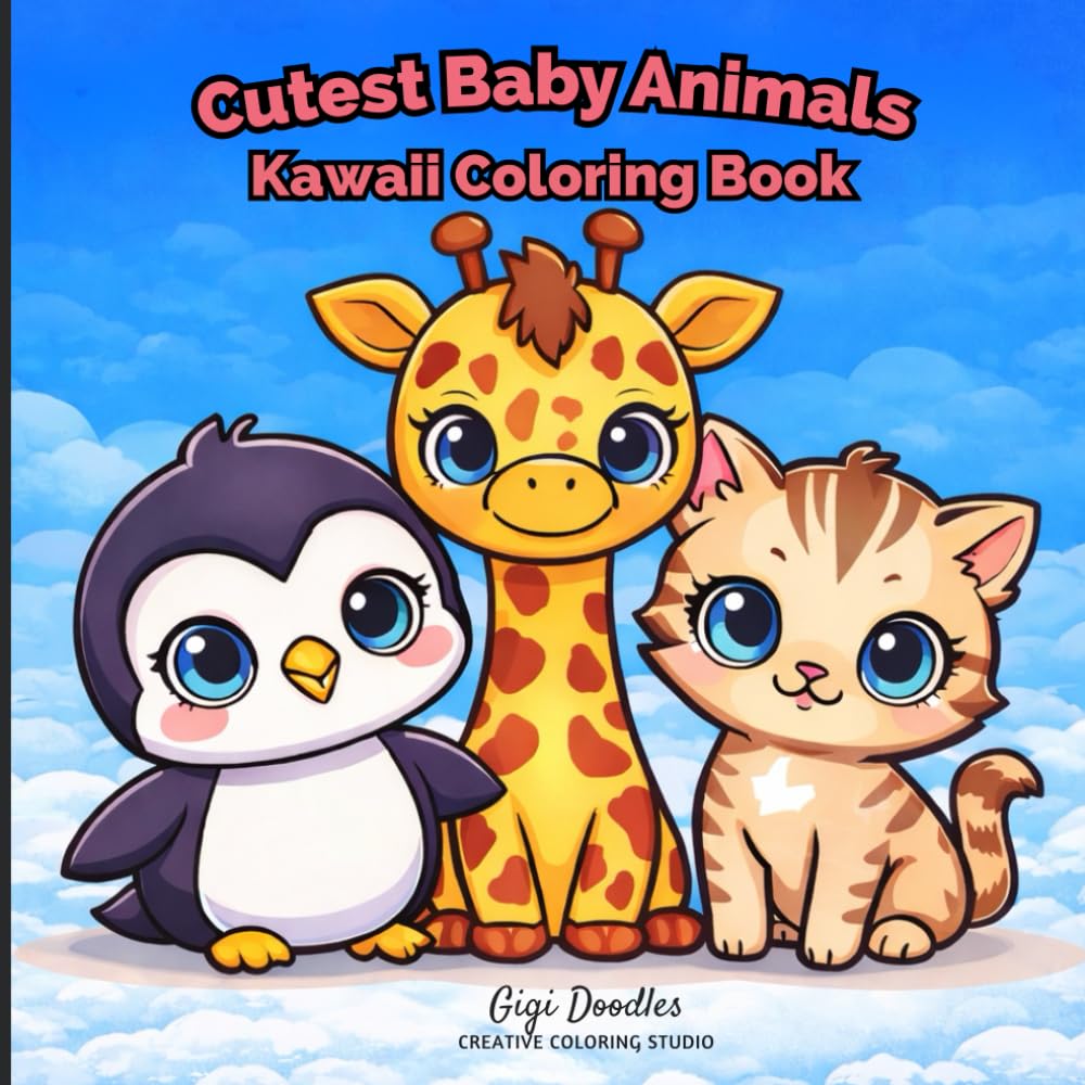 Cutest Baby Animals: Kawaii Coloring Book