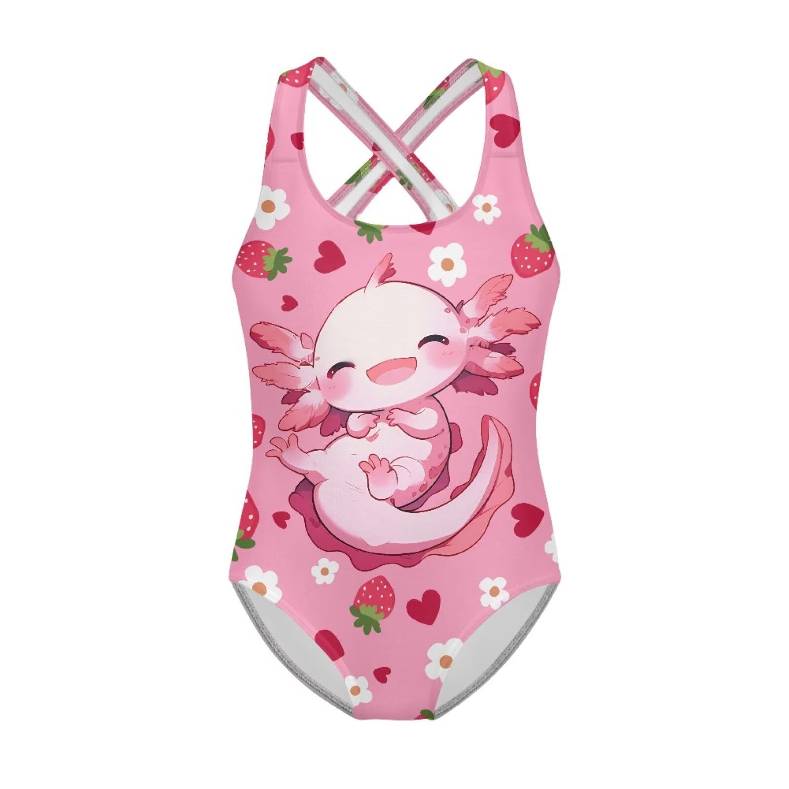 Xpyiqun Swimsuit for Girls One Piece Bathing Suits Size 5-14 Sleeveless Swimwear Cross Shoulder Strap Swimming Wear