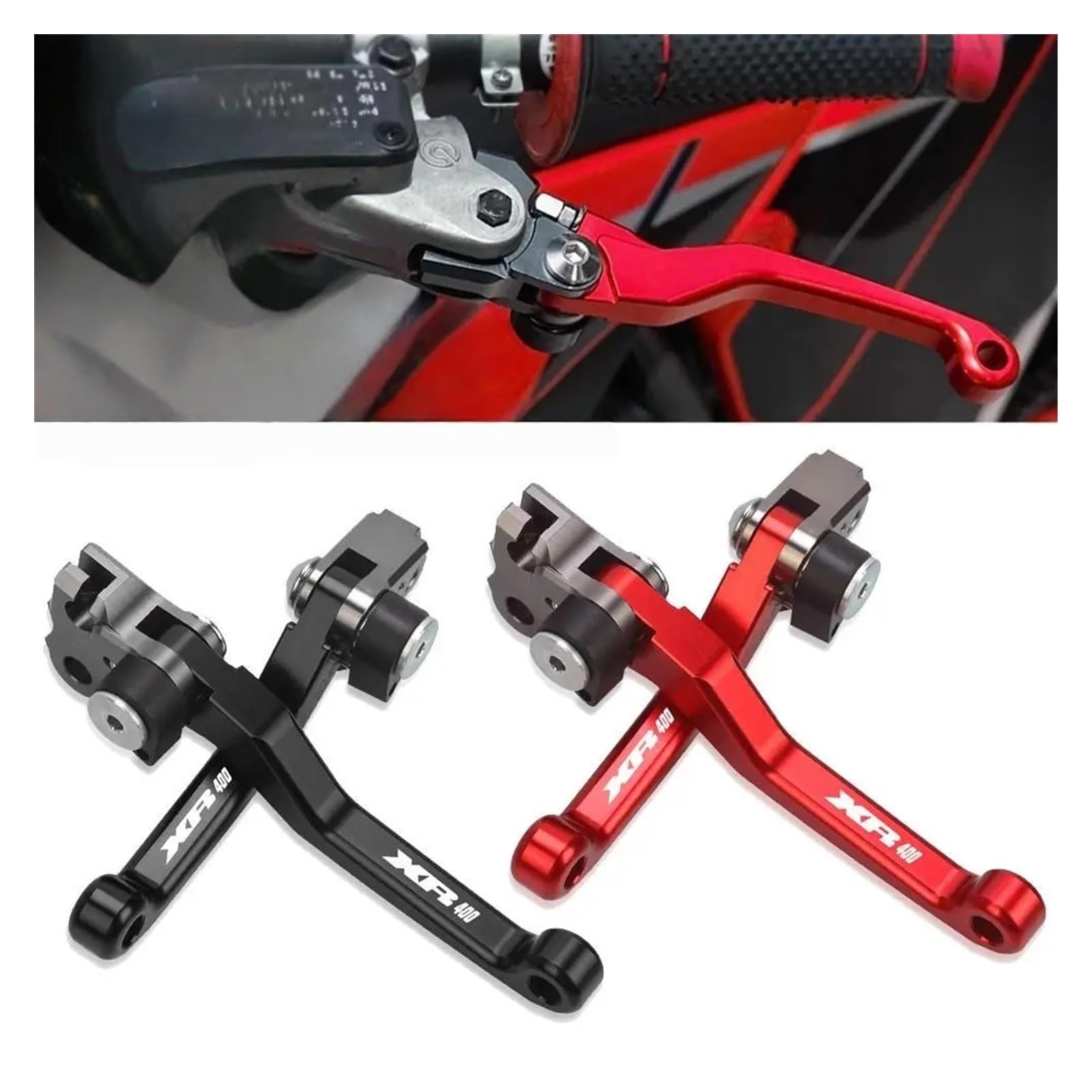 Freno Motocicleta Manija Manetas De Embrague Y Freno para Pivotantes para XR400 (1996 1997 1998 1999 2000 2001 2002 2003 2004)(A Pair Black)