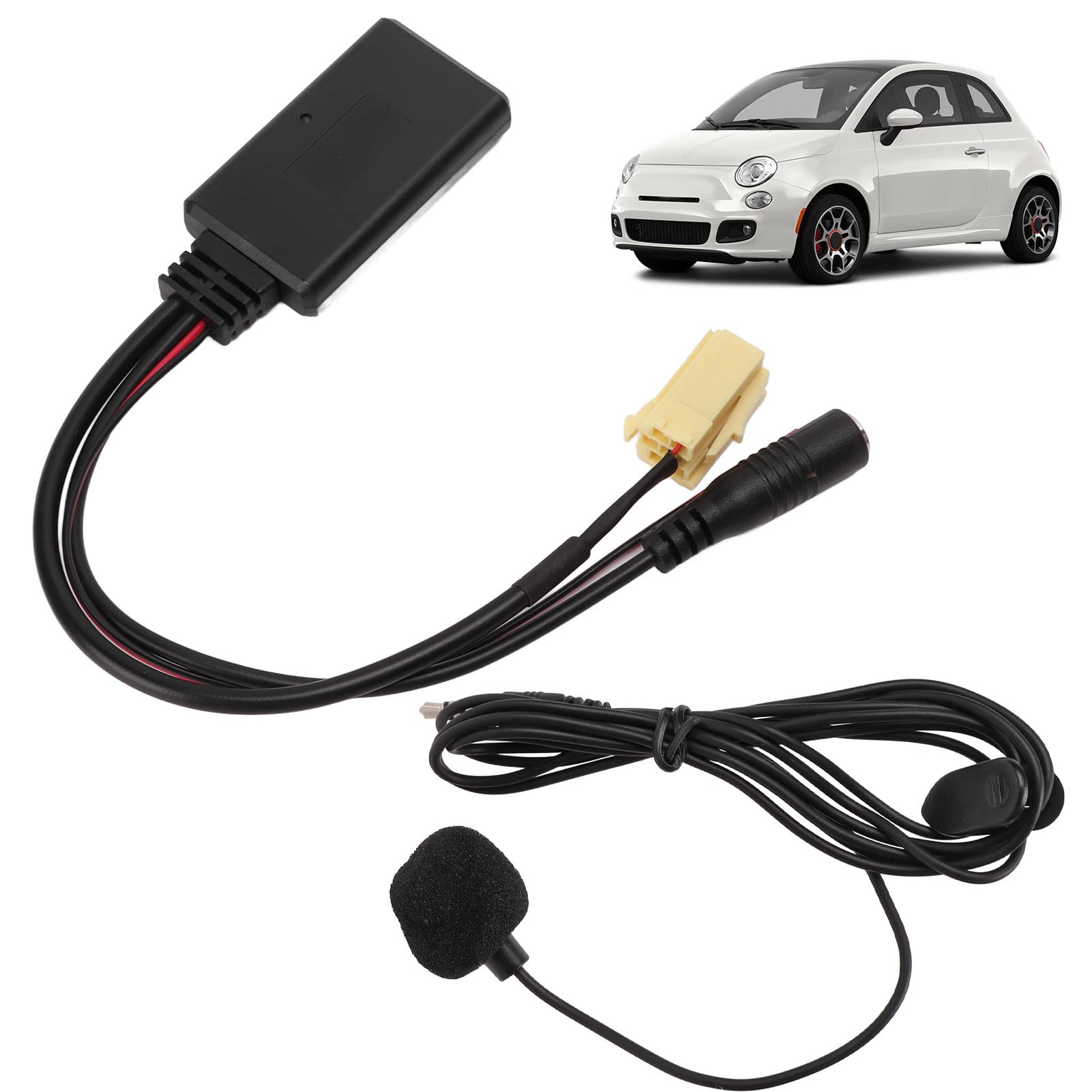 Cavo adattatore audio Aux Bluetooth 5.0 con microfono vivavoce adatto per 159 2005+ e 500 Grande Punto Nuova Panda Qubo Fiorino, ricevitore musicale wireless connettore Plug and