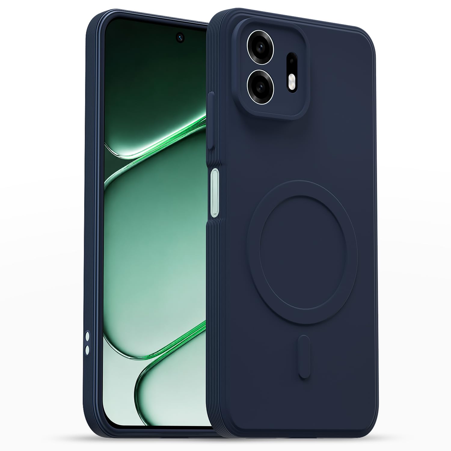 Outlouders Back Cover for OnePlus N6 5G | Soft Matte Silicone | Slim Fit | Magnetic-Safe Logo Design (Magnetic-Safe Not Compatible) | Shockproof | Camera Protection Bumper Case (Blue)-image-33