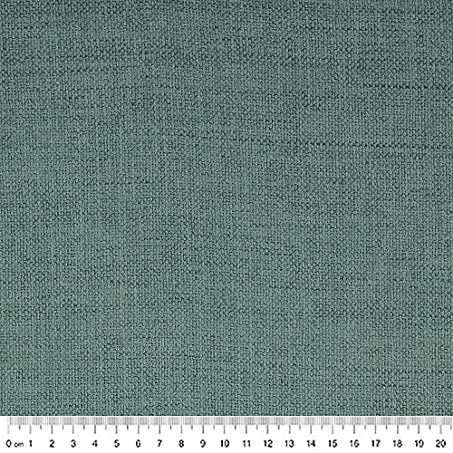 Tissu d'ameublement uni en chenille de prestige coloris vert 2m