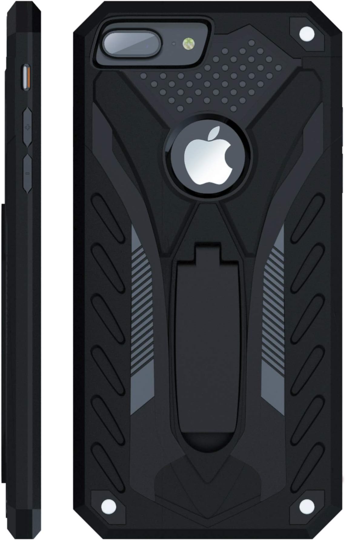 Kitoo Designed for iPhone 7 Plus Case with Kickstand, Military Grade 12ft. Drop Tested - Black