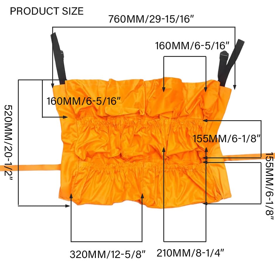Image of Yellow Trash Can Caddy Bags for Garbage Bins,10 Pockets Commercial Cleaning Caddy Bag,Fit 32-50 Gallon Can,Garbage Bin Caddy Organizer