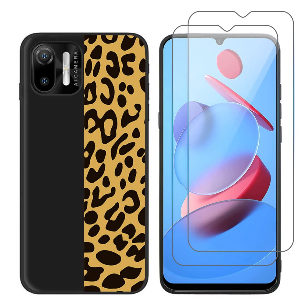 QUIETIP Case Compatible with OnePlus 12 5G,Magnetic Body Metal Frame Double Sided Clear Tempered Glass Shockproof with Camera Protection Cover Thin,Leopard1