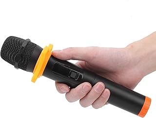 Wireless Microphone, UHF Wireless Handheld Dynamic Mic System Set with Rechargeable Receiver 6.35mm/3.5mm, Portable Universal Cordless Mic Set for Home, Karaoke, Conference, Stage