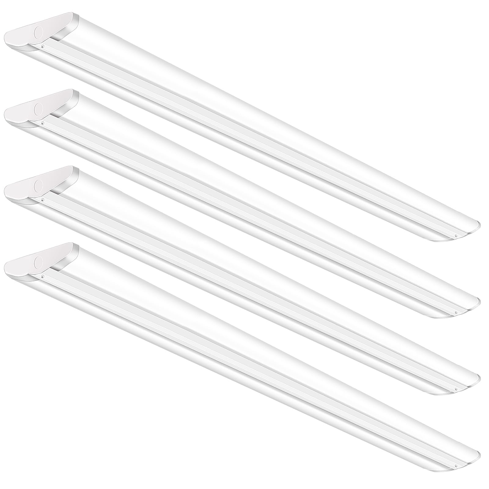 ANTLUX Ultra Slim 4FT LED Wraparound Light, 50W 4 Foot Shop Lights for Garage, No Glare, 5600LM, 5000K, Compact Flush Mount Ceiling Fixtures for Kitchen Workshop, Fluorescent Tube Replacement, 4 Pack