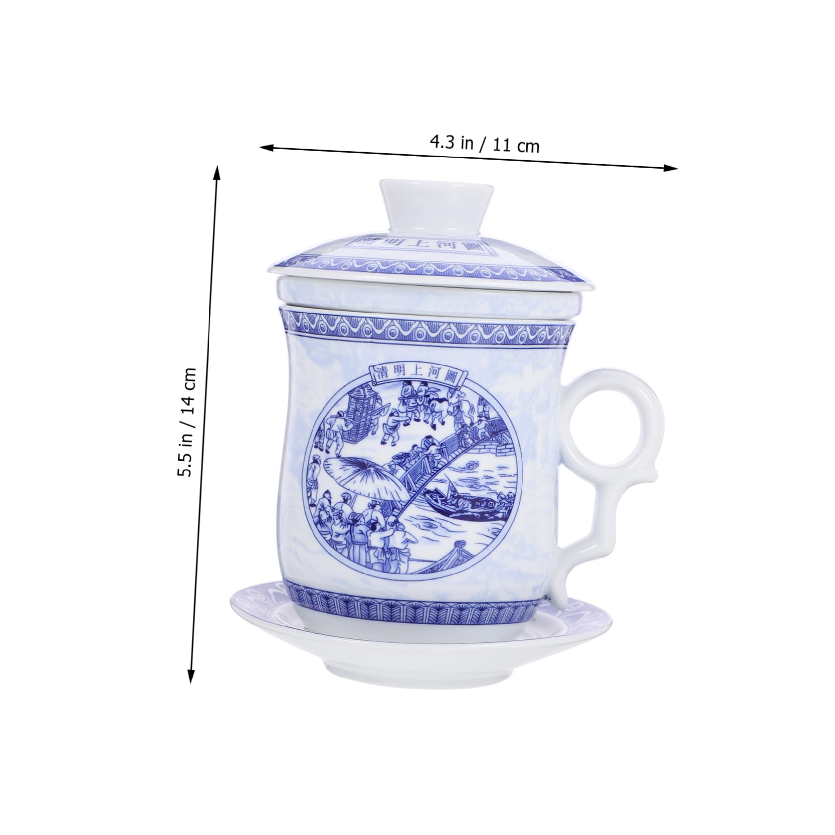 PRETYZOOM Traditionelle Teetasse 1 Satz aus Keramik mit Deckel und Sieb