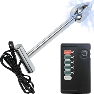 Stainless Steel Anal Plug Electric Shock Prostate Massager Butt Plug for Men Anal Trainer Electro Sex Toys Analplug Shocking Plug (S)