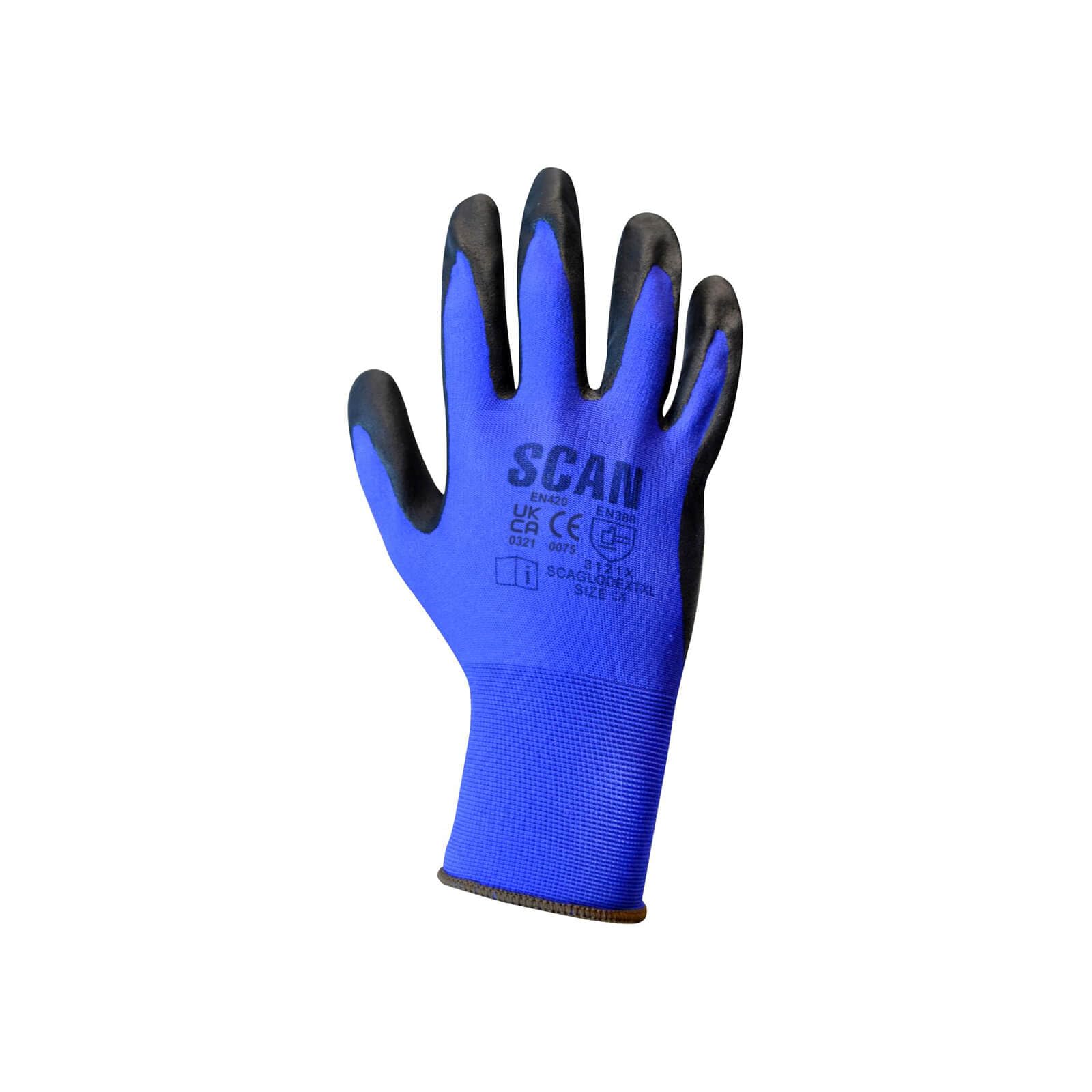 Scan SCAGLODEXTL Max Dexterity Nitrile Gloves - Size 9 (L), Black and Blue - Image 3