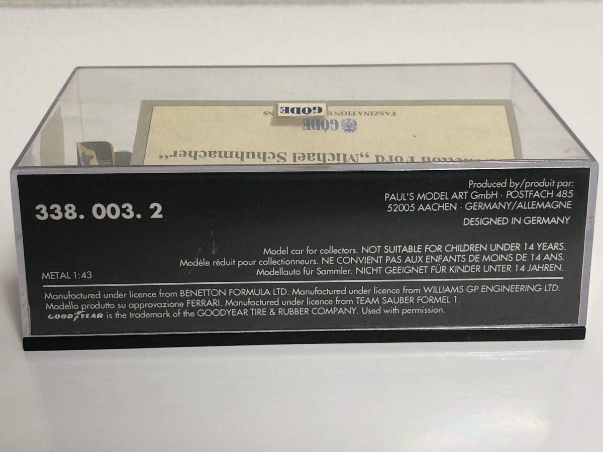 Amazon | 1/43 ミニチャンプス ベネトン B193B シューマッハ GODE別注