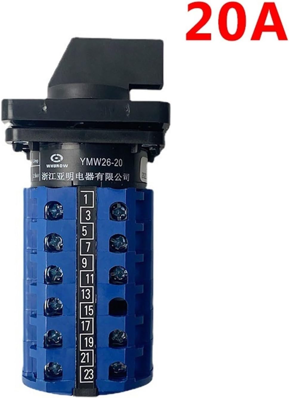 LW26-32/6 LW28-20 Four Positions 6 Poles 20A 32A 690V Silver Changeover Switching Rotary Electronic Starter Cam Switch(32A)
