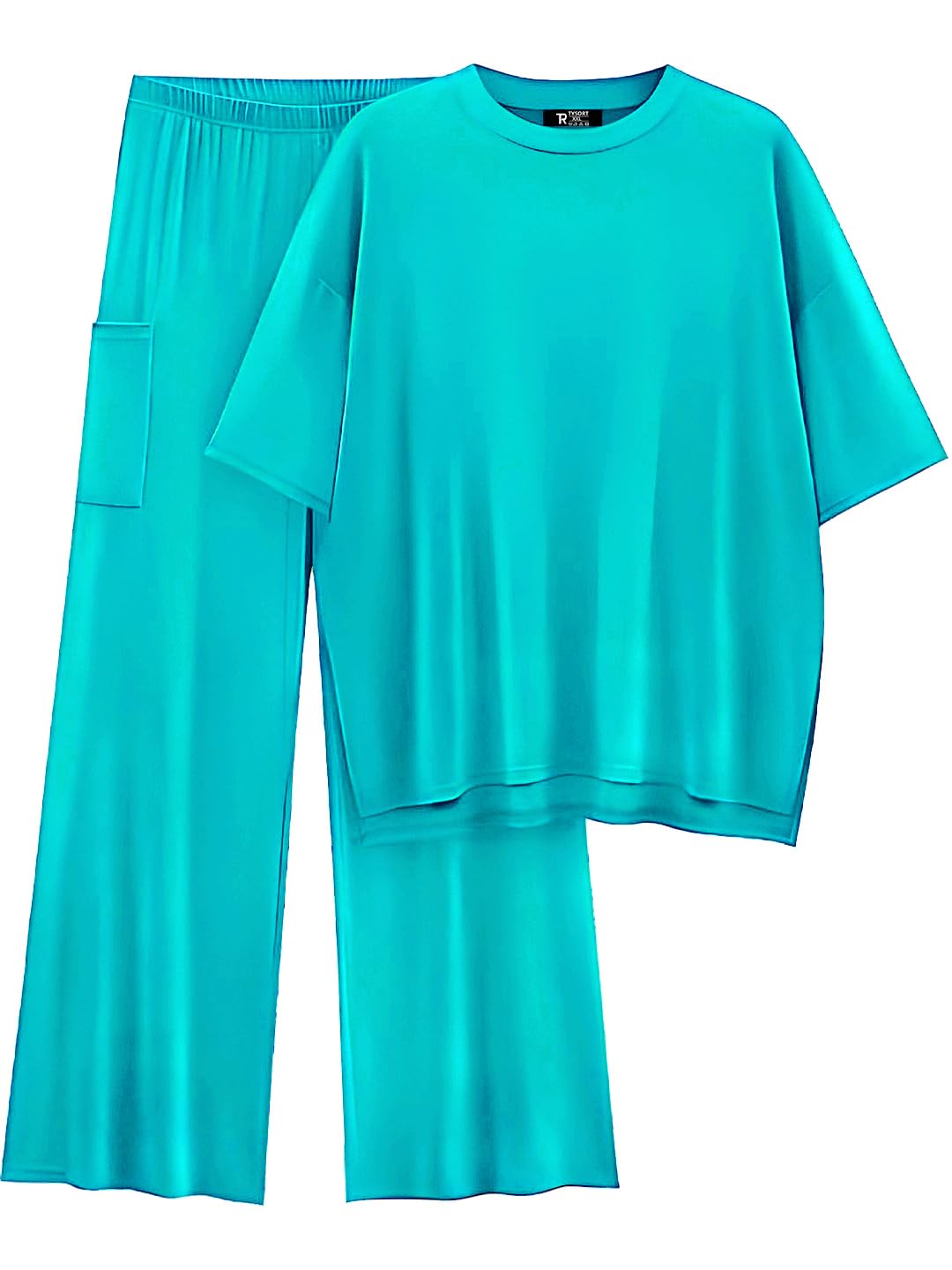 tysort Women Casual Summer co ords Set Track Suit Oversized Top Baggy Pant,Top and Pajama Set-picture-6