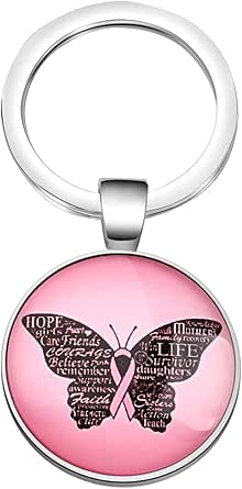 Amazon.com: FUSTMW Breast Cancer Keychain Pink Ribbon Breast Cancer ...