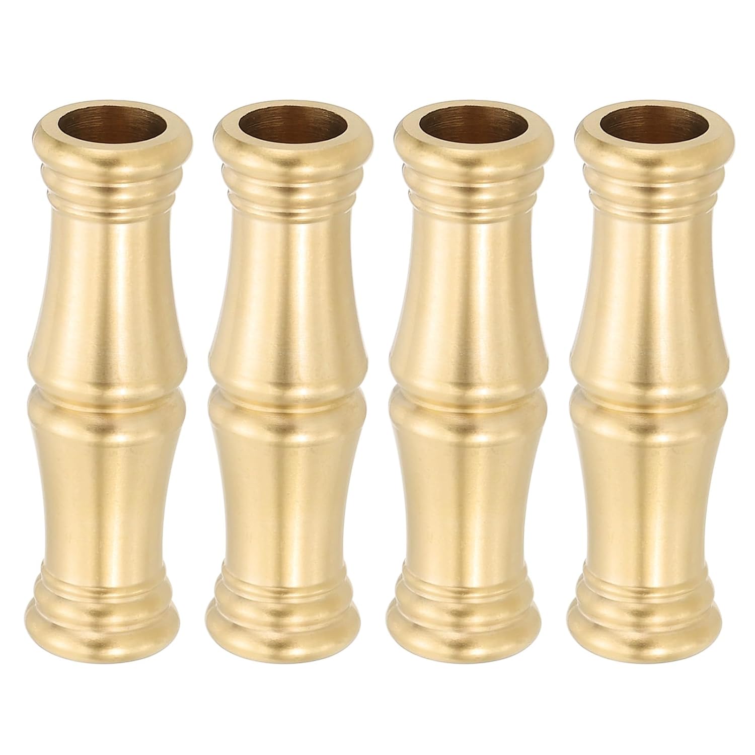 PATIKIL Lamp Solid Brass Spindle, 4 Pcs Turned Brass Spindle Slips Lamp Finial Pipe Light Fixture for 1/8 IP or M10 Lamp Rod Light Repair Decoration, 15.5 x 54mm