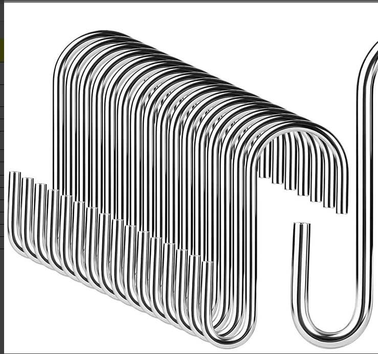 Sponsored Ad – 20-pcs Stainless Steel S-Hooks, Heavy Duty S-Shaped Hanging Hooks for Kitchen Utensils, Bedroom, Office & Garden - Rust-Resistant, Non-Deforming Metal (Silver)