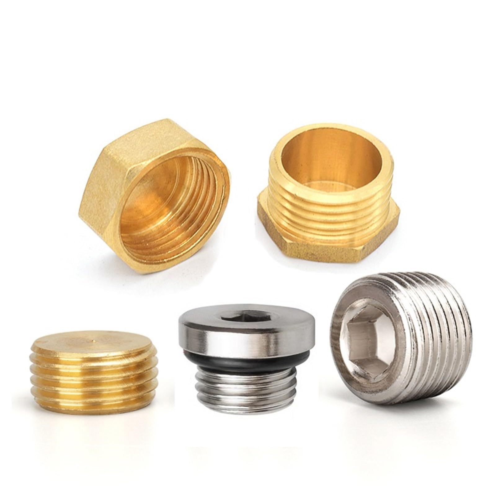 Adapter złącza z łbem sześciokątnym do rur mosiężnych, 1/8 1/4 3/8 1/2 3/4 cala 10 sztuk (10 szt. wtyczka żeńska, 3/4")