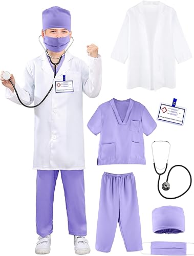 Puteraya Conjunto de disfraz de médico quirúrgico para niños, uniforme con estetoscopio, juguetes para niños y niñas disponible en Yaxa Venezuela