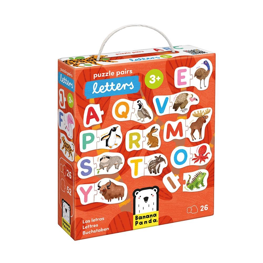 Banana Panda Puzzle educativo con lettere in cartone, alfabeto colorato, 26 pezzi