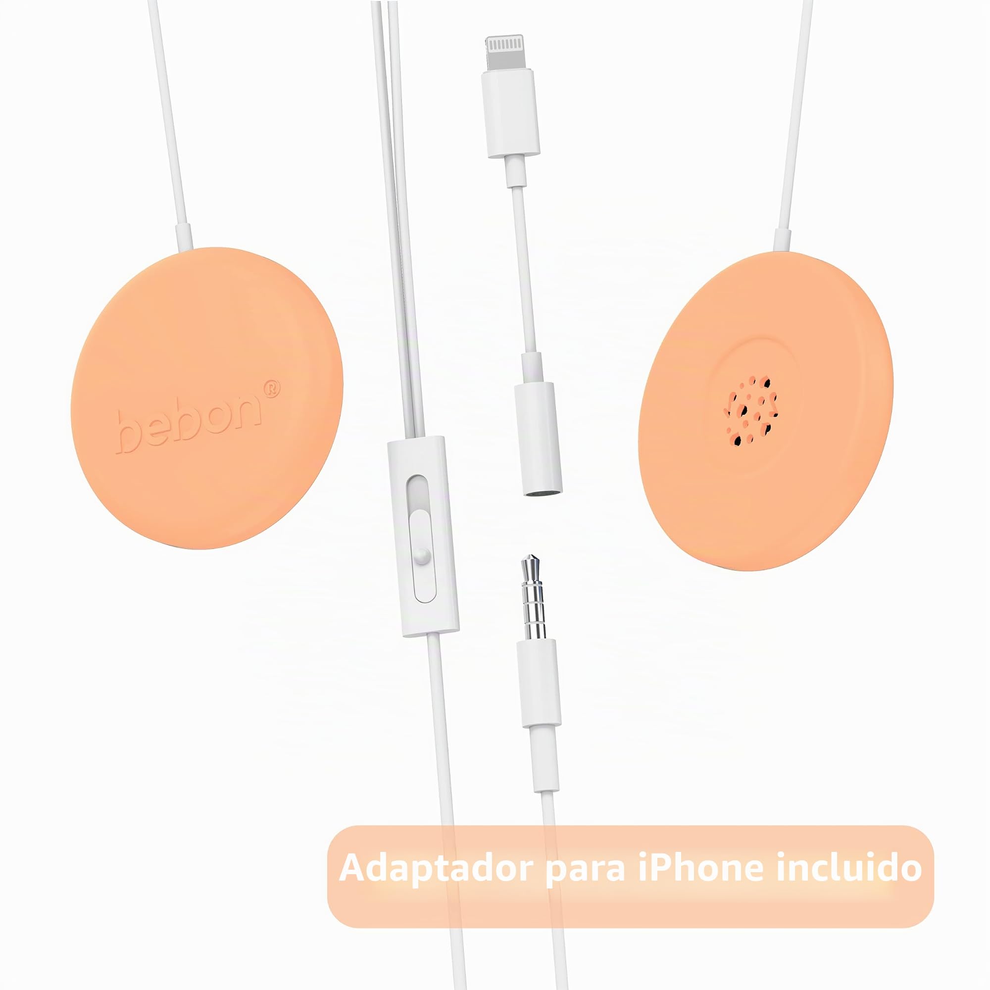 Auriculares Baby Bump Edición maravillosa, reproduce y comparte música, sonido y voces en el útero, altavoz prenatal, incluyendo la aplicación de canciones (melocotón)