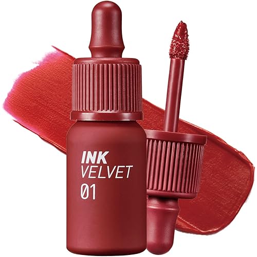 Peripera Ink the Velvet Lip Tint | High Pigment Color, Longwear, Weightless, Not Animal Tested, Gluten-Free, Paraben-Free | #001 GOOD BRICK, 0.14 fl oz