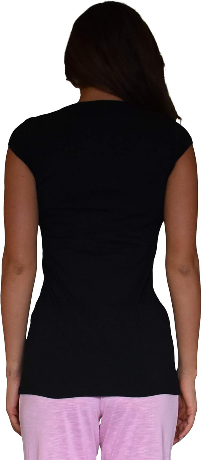 Sexy Basics Womens Cotton Stretch Scoop Neck Short Sleeve Extra Long T Shirt - Multi Packs