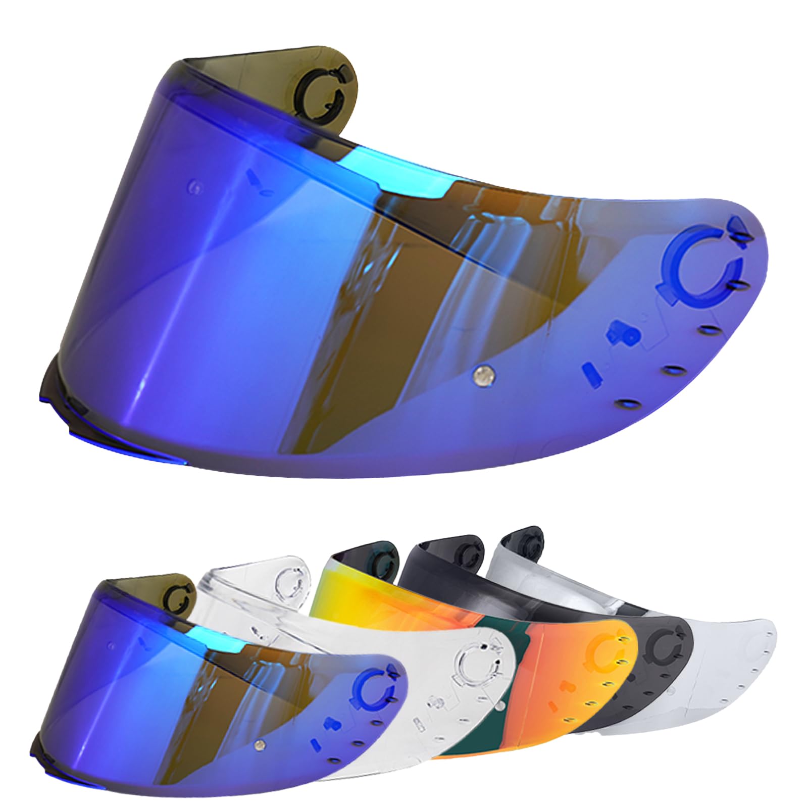 Visiera Casco,Protezione per Il Vento del Motociclo,Casco Parabrezza Moto Visiera a Lente Integrale per MT V-14 Rapide Targo Blade 2 (Blu cromo)