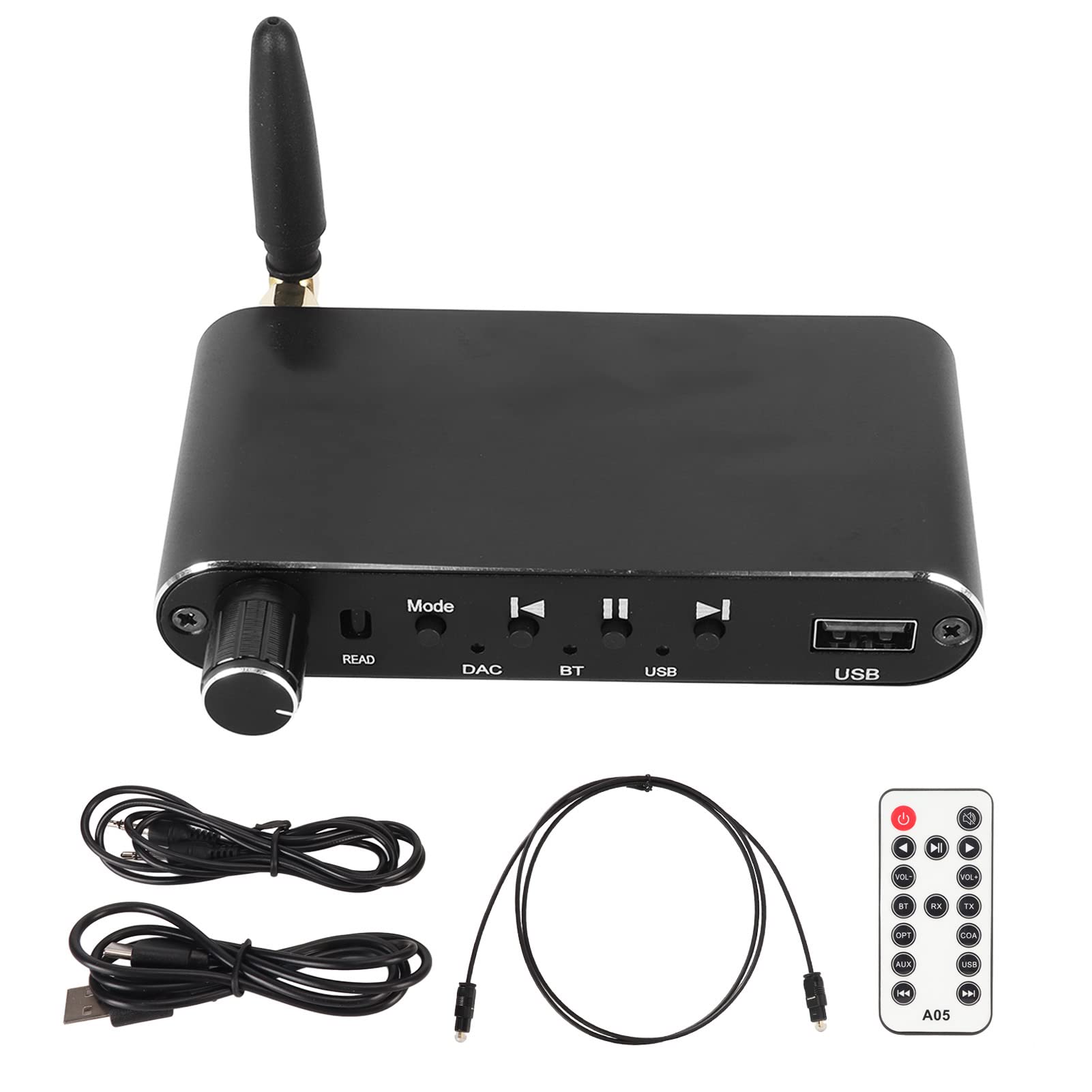 A05 Transmisor Receptor Bluetooth 4 en 1, Adaptador Audio con Óptica AUX Coaxial USB, A2DP y AVRCP, para Altavoces Estéreo Hogar, Control de Volumen