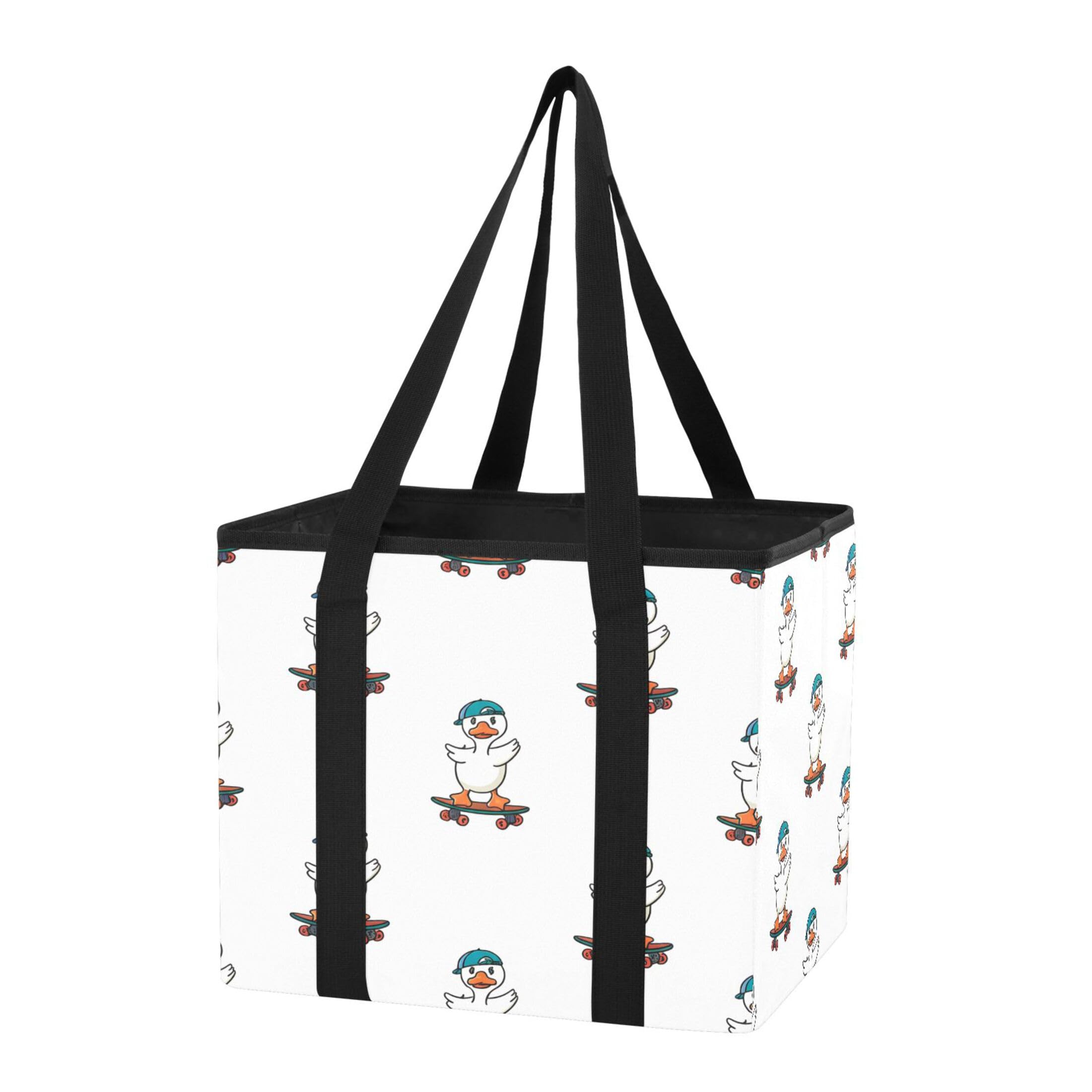 Kutsu Car Trunk Organizer Cartoon Ducks Skating Collapsible Storage Organizers Oxford Car Storage Bin with Reinforced Handles, Non-slip Universal Fit SUV Truck Van, 1 Pack