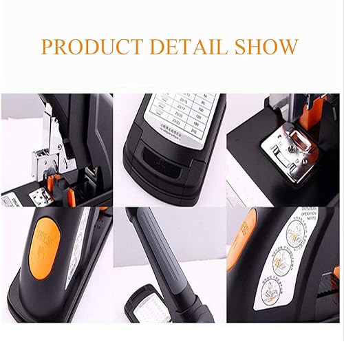 Miniatura 4 de CGOLDENWALL Grapadora de alta resistencia, pistola de grapas manual de escritorio, proveedor de oficina, capa gruesa que ahorra esfuerzo, capacidad