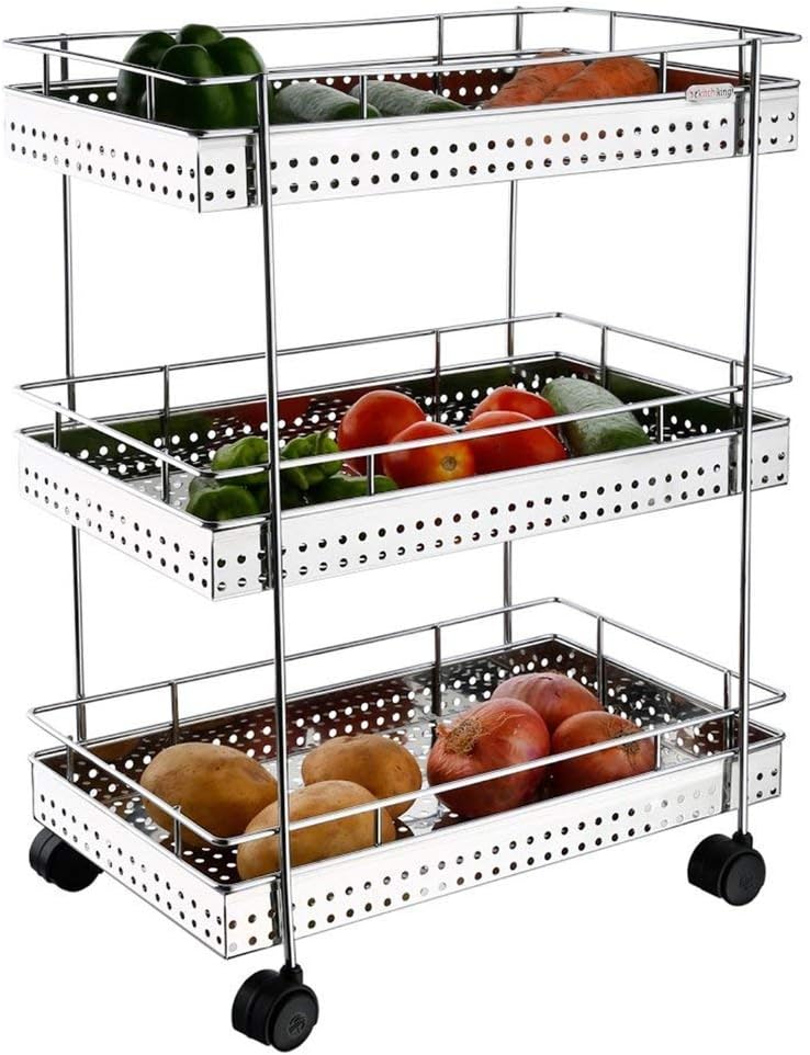 Supreme Mall Stainless Steel Trolley with Wheels