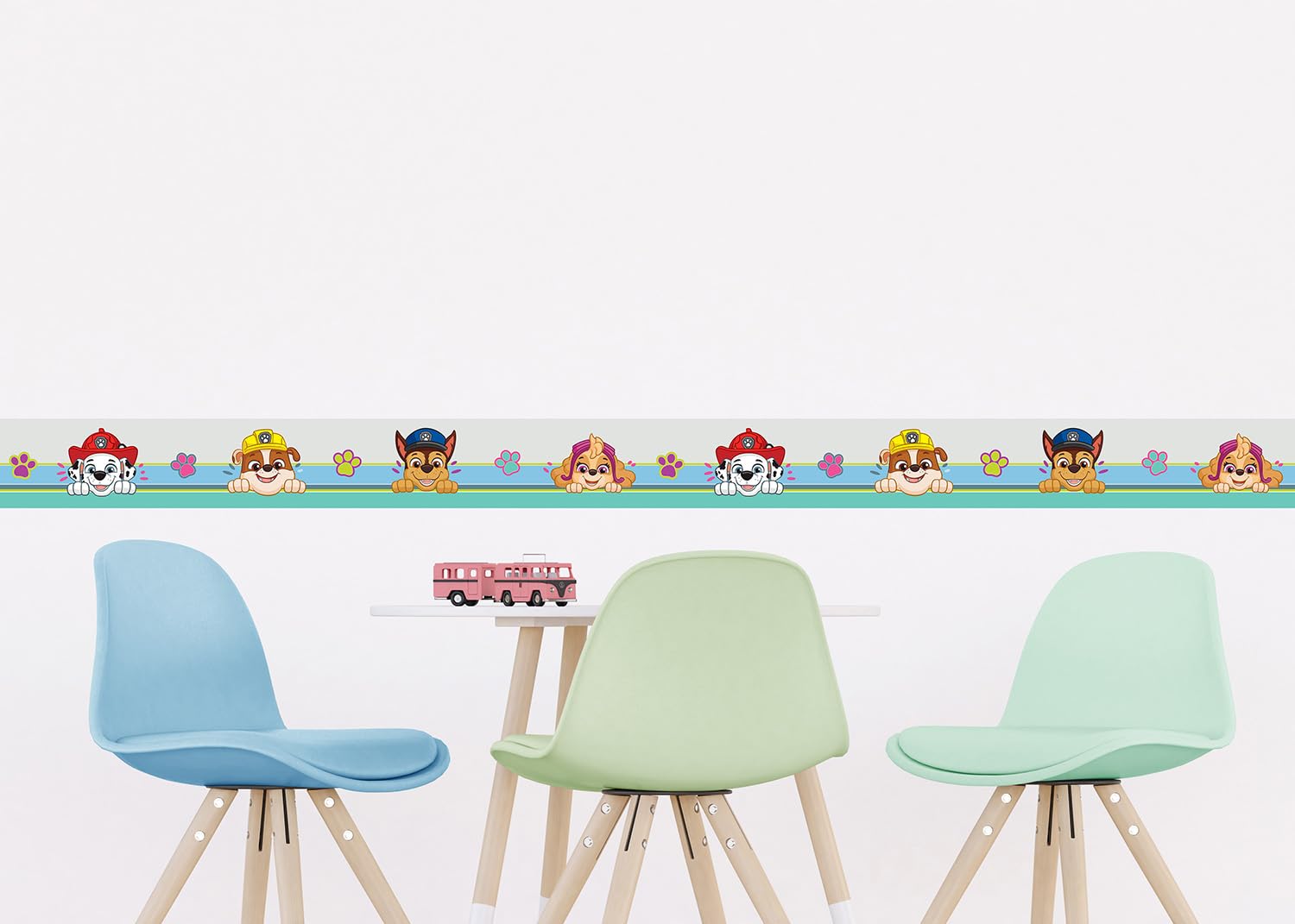 AG Design Cenefa autoadhesiva de la Patrulla Canina AWBD 8013, resistente al agua, decoración de pared para niños y niñas, multicolor, ancho 500 cm x alto 13,8 cm
