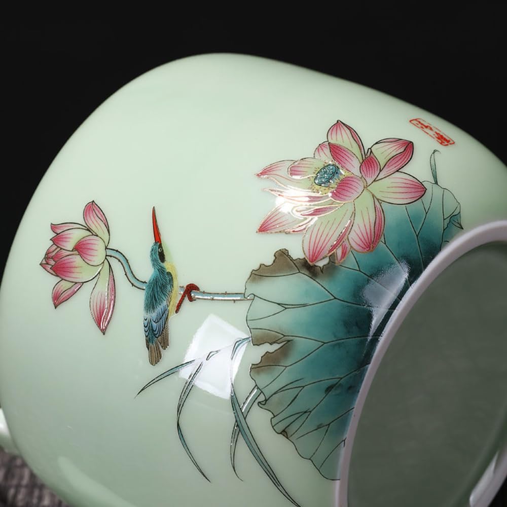 Service à thé en céladon 7 pièces avec Tasses à thé minimalistes Modernes en céramique Chinoise