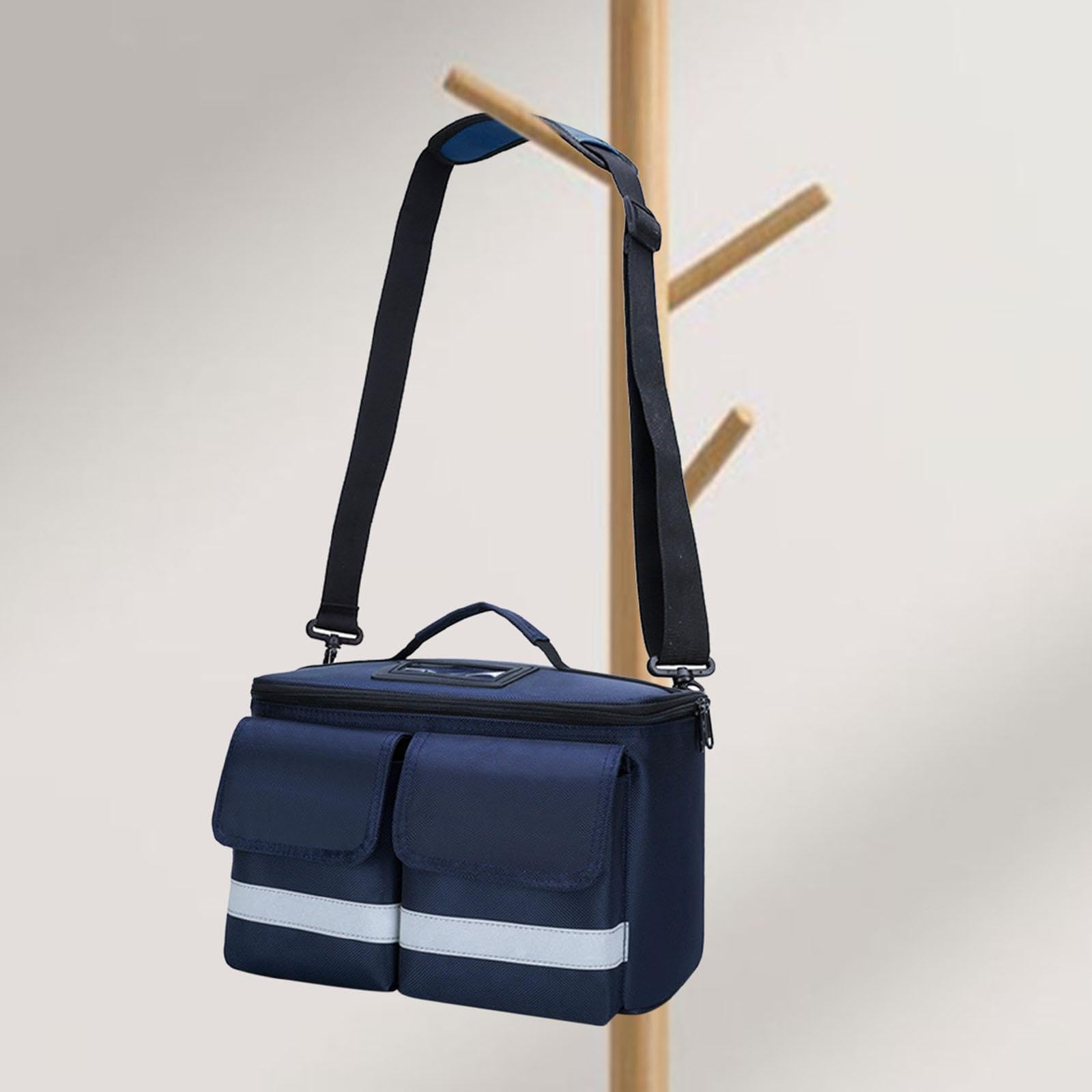 Borsa compatta per soccorso di emergenza,blu scuro,32x19x18cm | portatile, per la casa e gli spostamenti, versatile, con una sola spalla, per kit di soccorso per la famiglia, organizer da