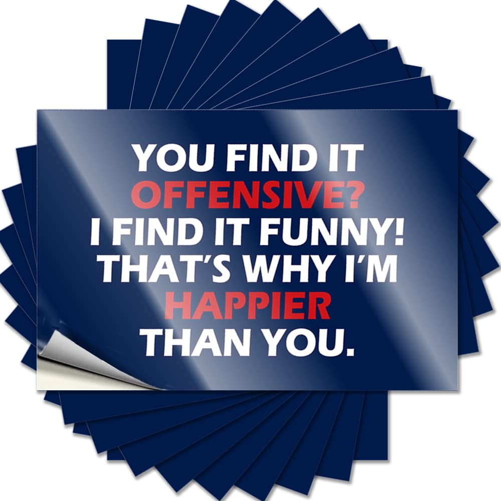 Tattoos Funny Peel and Stick - You Find It Offensive I Find It Tumbler Fall Waterproof Vinyl for Dry(12X18CM)