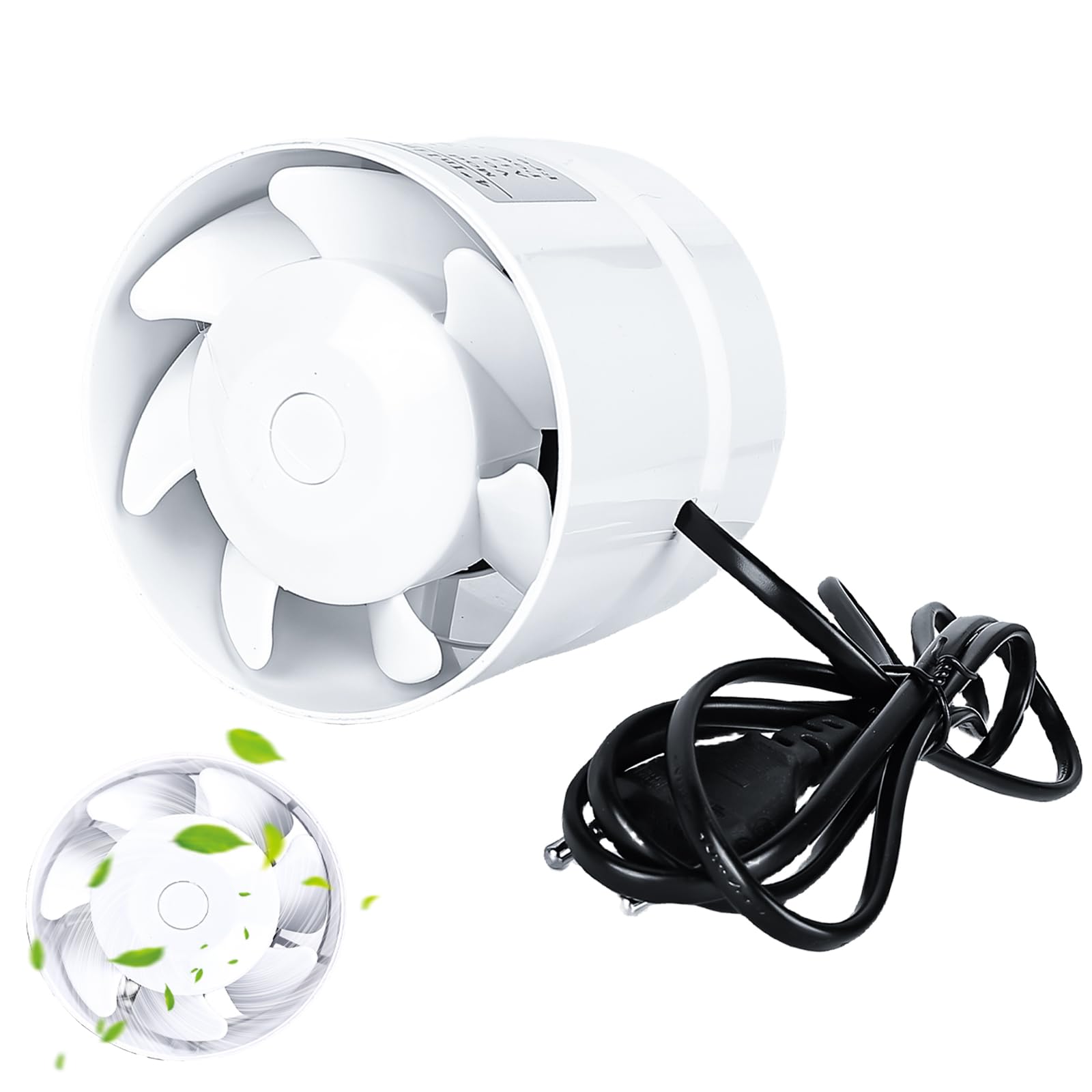 Ventilatore A Canale 100mm - 107 M&sup3;/h, Silenzioso, Per Bagno, Cucina, Garage, 220V