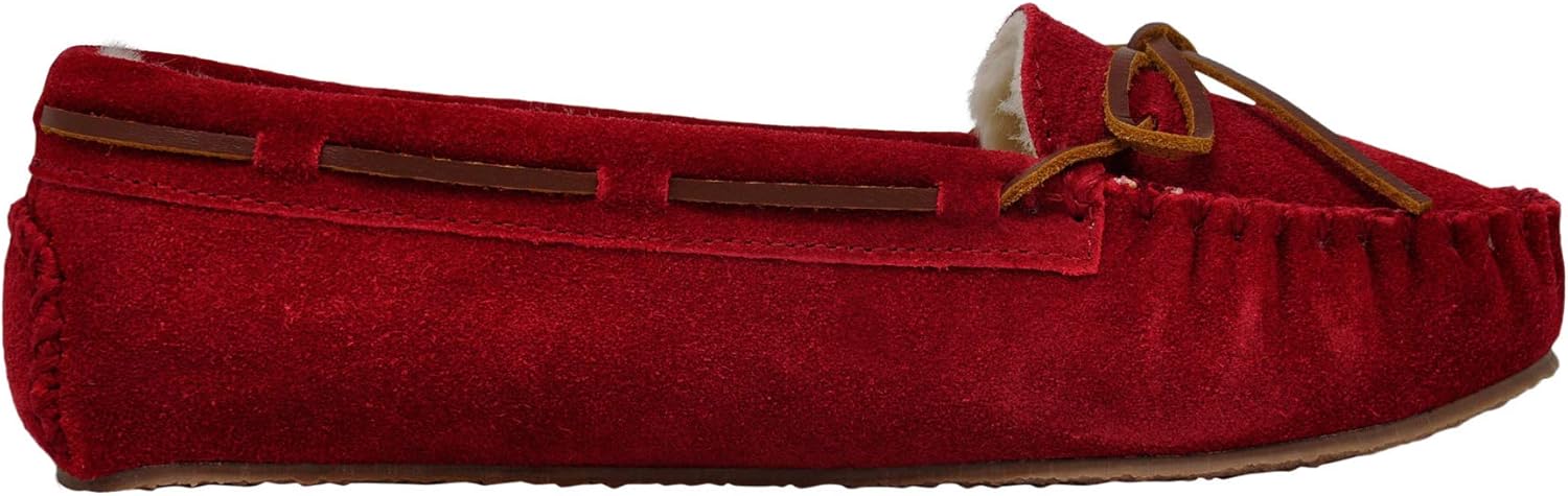 Minnetonka Women's Cally Faux Fur Slipper 5 Red