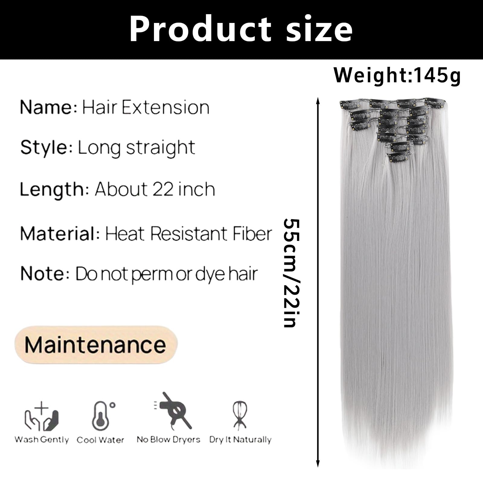 Festival Hair Accessories Clip in Hair Extensions Blonde Clip in Extensions Blonde Hairpieces Straight 3128 - Image 3