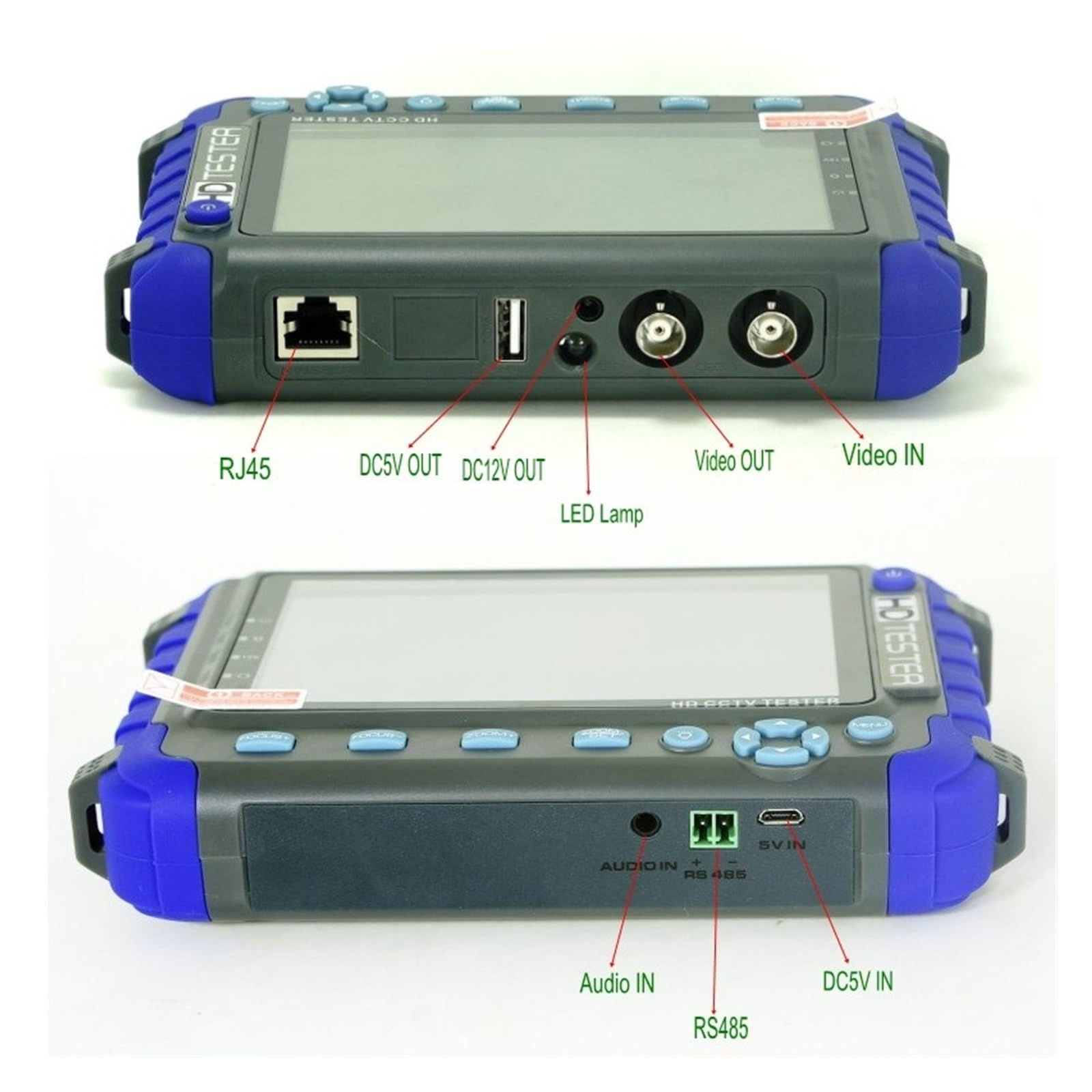 Tester per telecamere CCTV 8MP AHD TVI CVI CVBS Tester Analogico For Telecamere Di Sicurezza Monitor IV8C IV7W Tester CCTV HD Con Test Cavo PTZ UTP(IV7W)