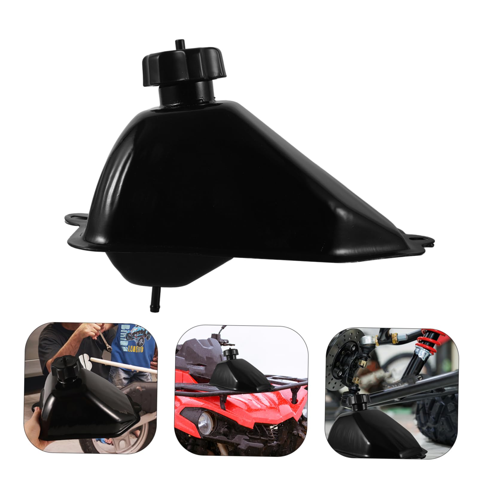 Alipis Tanque de Gasolina Mini 3l Hierro Negro 50 para Atv | Depósito de Repuesto para Motocicleta, Instalación Fácil, Diseño Elegante