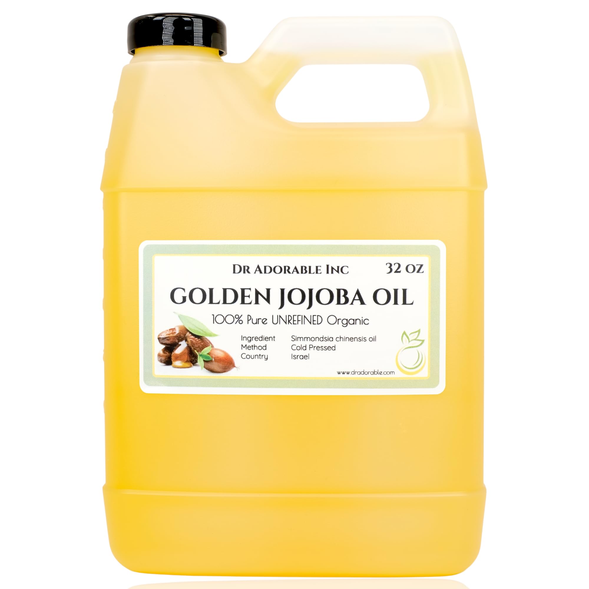Dr Adorable32 oz - Jojoba Oil Golden - 100% Pure Natural Unrefined Organic Cold Pressed
