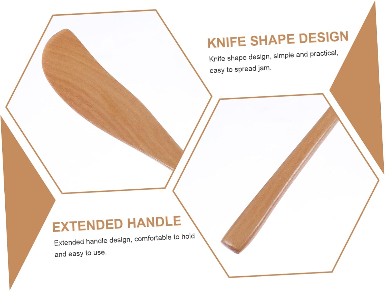 OUNONA Wood Cheese Knives 3 Piece Set, Japanese Butter and Jam Spatulas