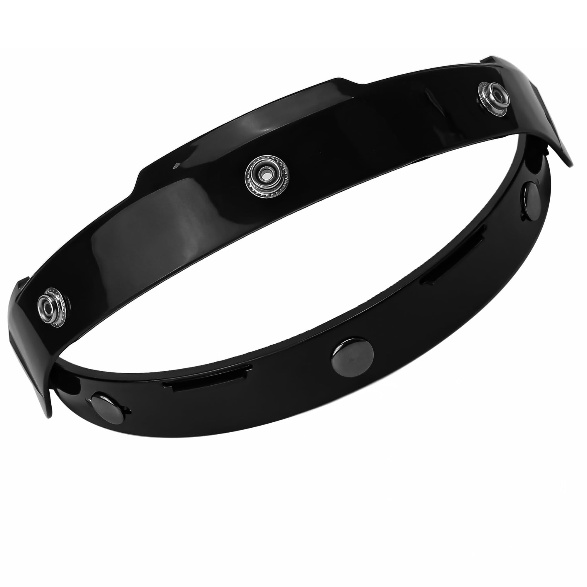 Motorcycle UV Adapter 3 Snap Bubble Shield Visor Lens Shield with Flip up Hinge Attachment for Half and 3/4 Helmets Face Mask Helmets - Black