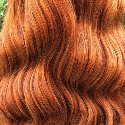 X-TRESS 26'' Ginger Lace Front Wig Body Wavy Hair Synthetic for Women 13x4x1 Natural Long Pre-Plucked Baby Middle Part Orange Replacement Soft Fiber(Ginger) - Image 4