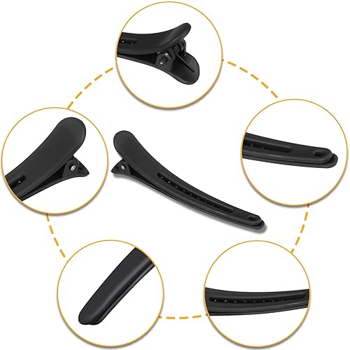 Miniatura 5 de Geosar 24 clips para seccionar el cabello, accesorios de pico de pato para peinar, pinzas de plástico para el cabello con contenedor, 2.95 pulgadas,