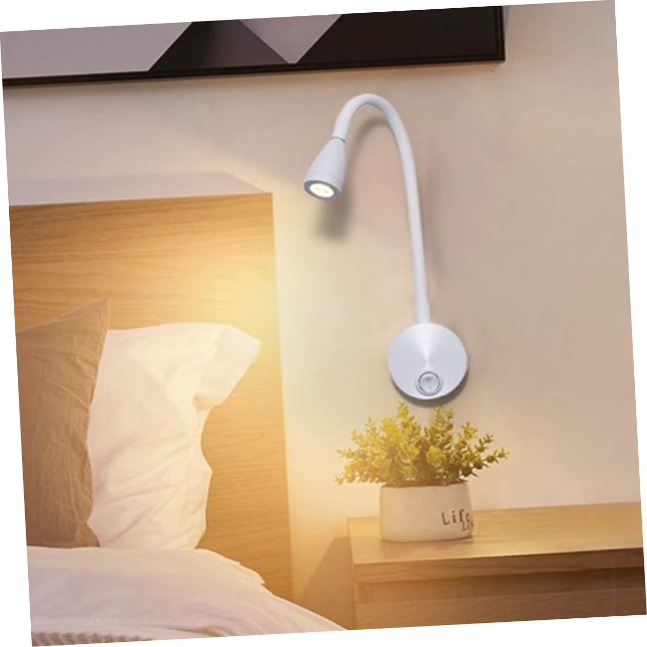 ERINGOGO 3W Flexible Hose Reading Light with Warm Glow for Bedrooms and Study Rooms Cozy Atmosphere Lighting for Headboards and Nightstands
