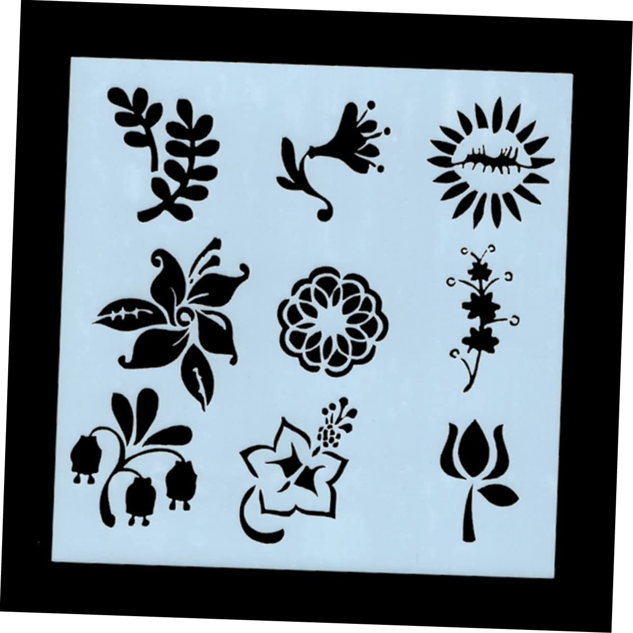 NUOBESTY 54pezzi Stencil Riutilizzabili per Pittura con Motivi di Fiori e Foglie Template Creativi per Progetti Fai da Te e Decorazioni Domestiche